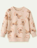 Dinosaur Floral Print Long Sleeve Sweatshirt