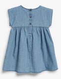 Embroidered Denim Princess Dress - Mini Taylor