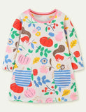 Festive Printed Long Sleeve Dress - Mini Berni