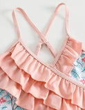 Flamingo Ruffled One-piece Swimsuit - Mini Taylor