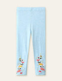 Flower Embroidery Leggings