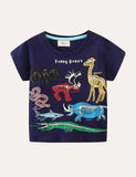 Glowing Animal World Printed T-shirt - Mini Taylor