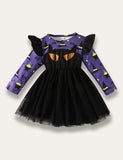 Halloween Long Sleeve Mesh Dress
