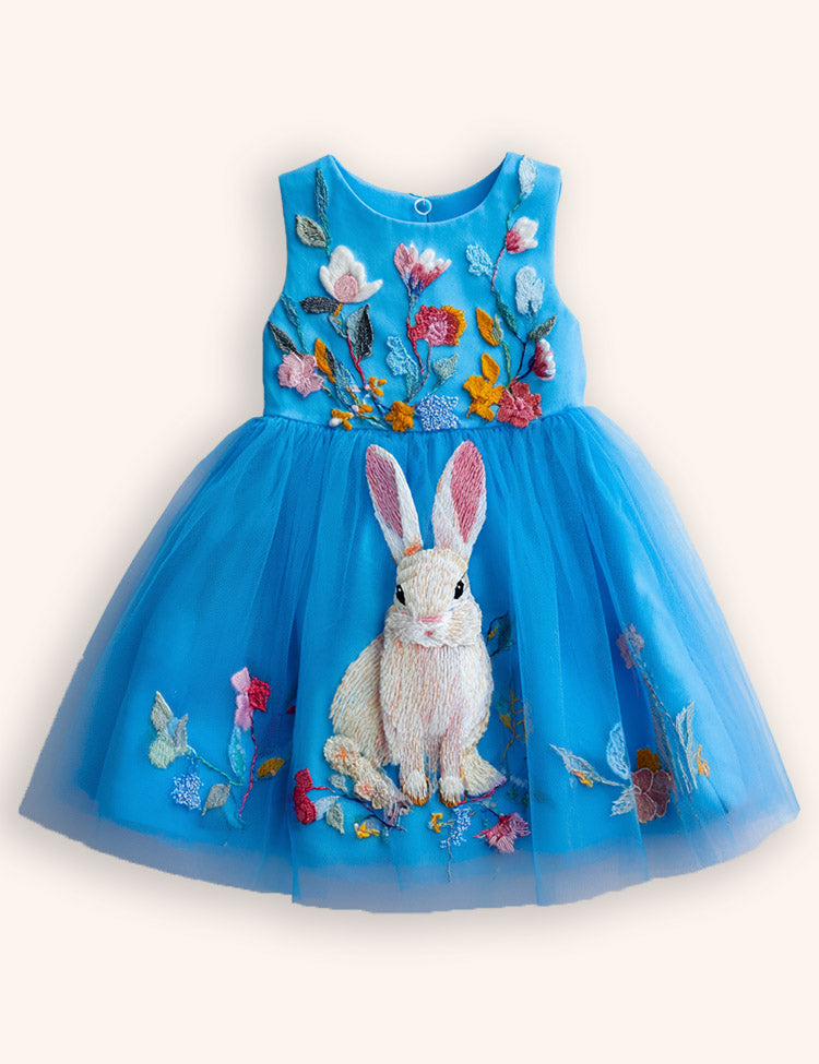 Flower Bunny Party Tulle Dress