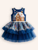 Tulle Tiered Christmas Tree Gingerbread Dress