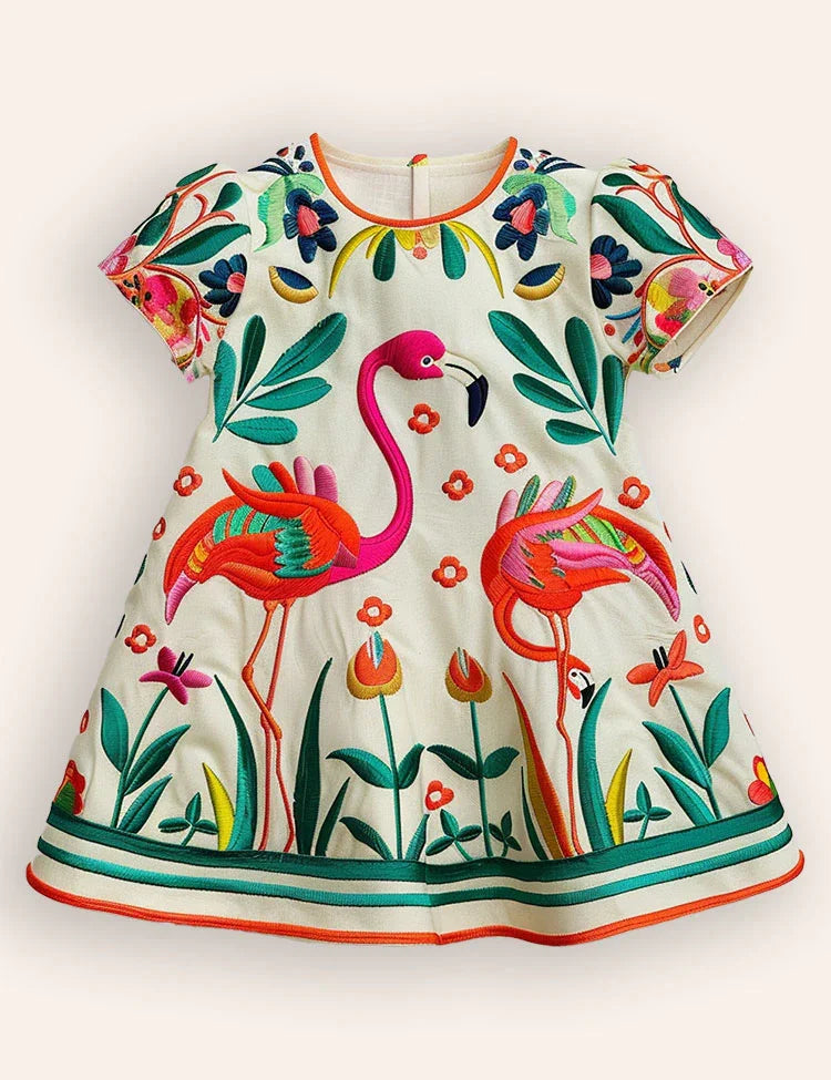 Flamingo Printed Dress