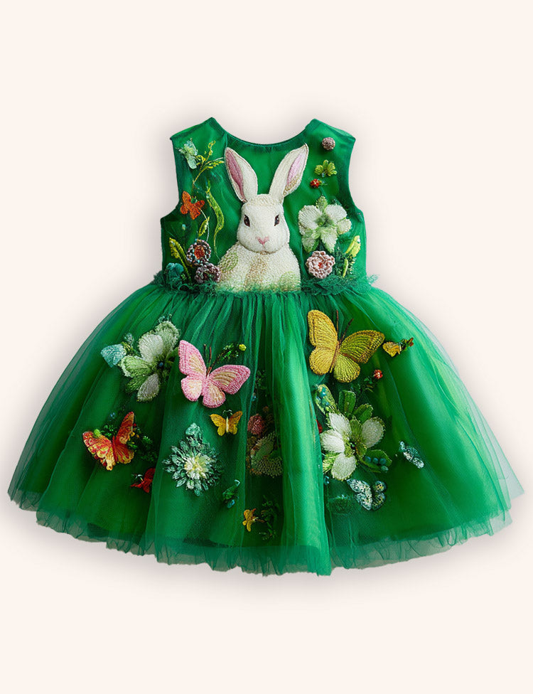 Flower Bunny Party Tulle Dress