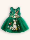 Flower Bunny Party Tulle Dress