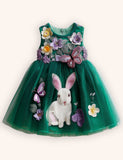 Flower Bunny Party Tulle Dress