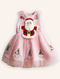 Christmas Santa Tulle Appliqué Dress