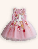 Flower Unicorn Party Tulle Dress