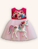 Flower Unicorn Party Tulle Dress