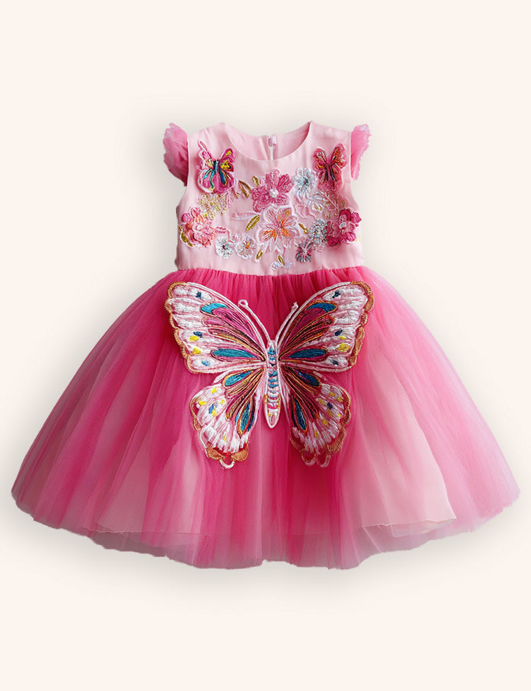 Flower Butterfly Party Tulle Dress