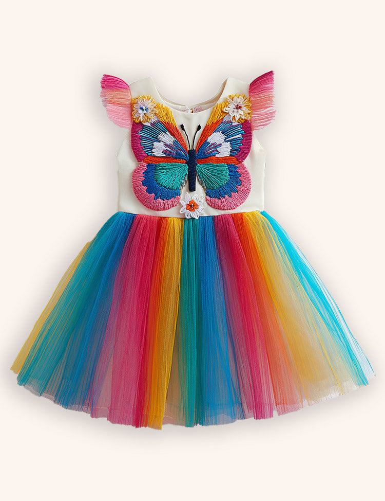 Flower Butterfly Party Tulle Dress