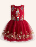 Nutcrackers Velour Tulle Appliqué Dress
