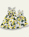 Lemon Printed Family Matching Dress
