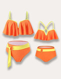 Pleated Strap Family Matching Swim Suit