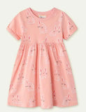 Rabbit Print Short Sleeve Dress