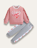 Valentine's Day Long Heart Sweatshirt Set
