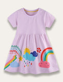 Cartoon Weather Print Dress