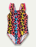 Colorful Leopard Printed Swim Suit