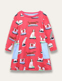 Cute Puppy Print Dress