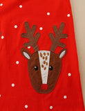 Elk Appliqué Polka Dot Long Sleeve Dress - Mini Taylor