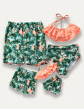 Family Matching Leaf Print Swimsuit