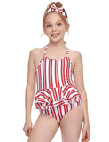Flamingo Striped Swimsuit - Mini Taylor