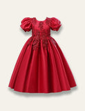 Floral Solid Princess Party Dress - Mini Taylor