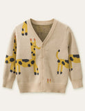 Giraffe Printed Sweater Cardigan