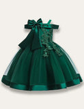 One-shoulder Bow Tulle Dress