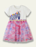 Rainbow Zebra Tulle Dress