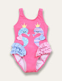 Ruffled Flamingo Print Swimsuit - Mini Taylor