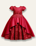 Satin Embroidered Princess Party Dress - Mini Taylor