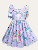Unicorn Printed Dress - Mini Taylor