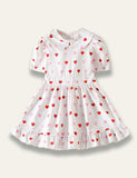Valentine‘s Day Heart Printed Ruffled Dress
