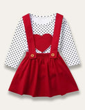 Valentine's Day Polka Dot Love Appliqué Dress