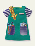Zoologist Appliqué Pocket Jersey Tunic